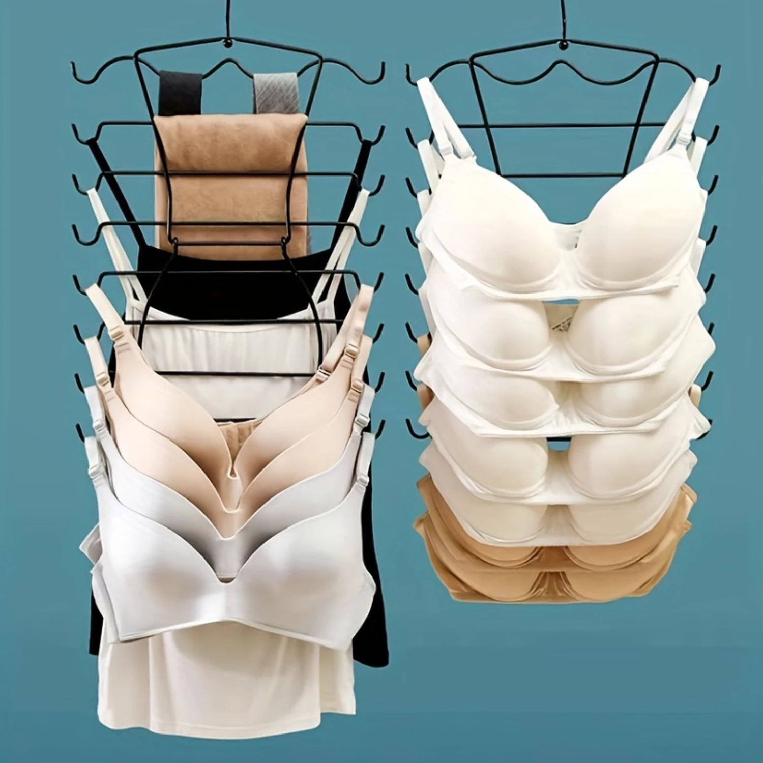 Ultimate Closet Organizer Space-Efficient, Foldable 8-Tier Hanger for Bras, Tanks, Scarves & Accessories - Sleek Black Finish
Ultimate Closet Organizer Space-Efficient, Foldable 8-Tier Hanger for Bras, Tanks, Scarves & Accessories - Sleek Black Finish