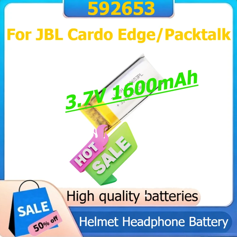 592653 for JBL Cardo Edge/Packtalk Bold 1st Generation Gaming Headset Bluetooth Headset Has A Built-in Battery 3.7V 1600mAh
592653 for JBL Cardo Edge/Packtalk Bold 1st Generation Gaming Headset Bluetooth Headset Has A Built-in Battery 3.7V 1600mAh