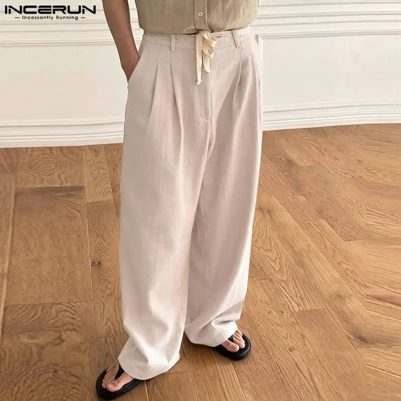 INCERUN 2024 Korean Style Trousers Men's Strappy Double Pleated Coarse Fiber Straight Leg Pants Streetwear Solid Pantalons S-5XL
INCERUN 2024 Korean Style Trousers Men's Strappy Double Pleated Coarse Fiber Straight Leg Pants Streetwear Solid Pantalons S-5XL