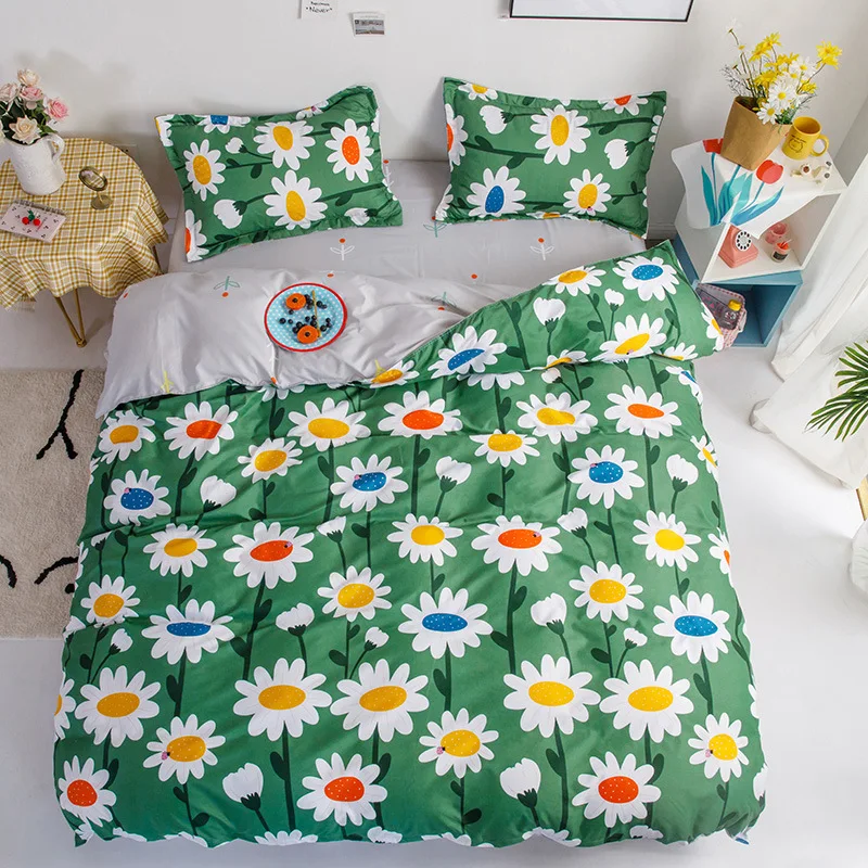 Colorful Floral Brushed 4pcs Bedding Set Sheet Pillowcase Duvet Covers Soft Bed Comforter Set Queen King Bedroom Home Textiles
Colorful Floral Brushed 4pcs Bedding Set Sheet Pillowcase Duvet Covers Soft Bed Comforter Set Queen King Bedroom Home Textiles