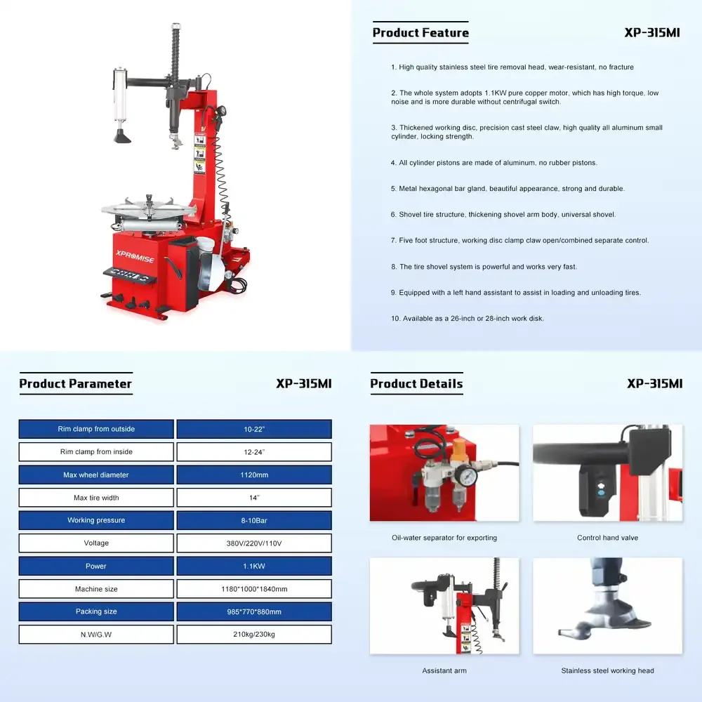 Factory Direct Tire Changer Machine Auto Repair Equipment for Tire Mounting and Demounting in Auto Garage
Factory Direct Tire Changer Machine Auto Repair Equipment for Tire Mounting and Demounting in Auto Garage