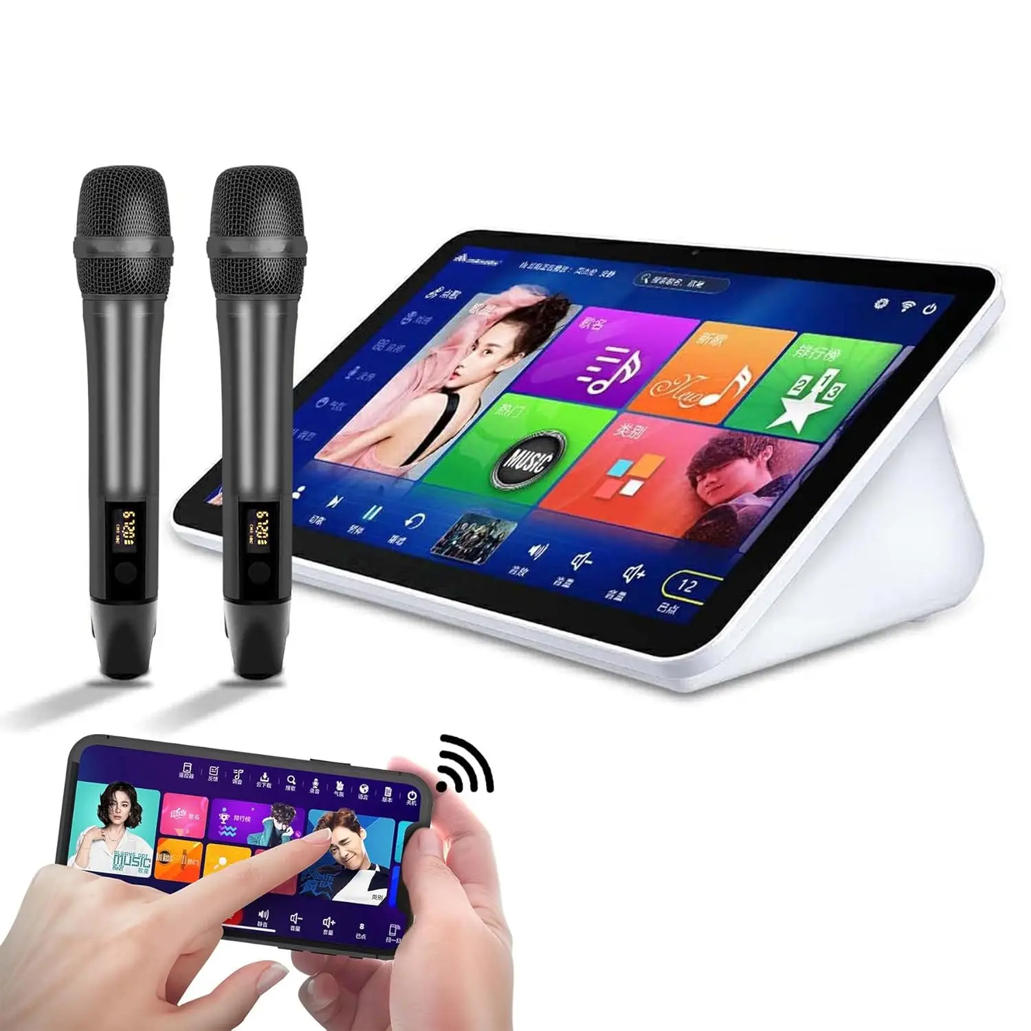 15.6" Touch Screen Karaoke System with Mic, Cloud Song Download All in One KTV Player for Family Bar Party, 2T, White, Custom
15.6" Touch Screen Karaoke System with Mic, Cloud Song Download All in One KTV Player for Family Bar Party, 2T, White, Custom