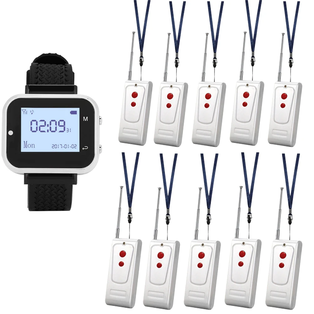 Waterproof Wireless Calling System 433.92MHz 10PCS Touch Call Button Watch Receiver Restaurant Service Page
Waterproof Wireless Calling System 433.92MHz 10PCS Touch Call Button Watch Receiver Restaurant Service Page