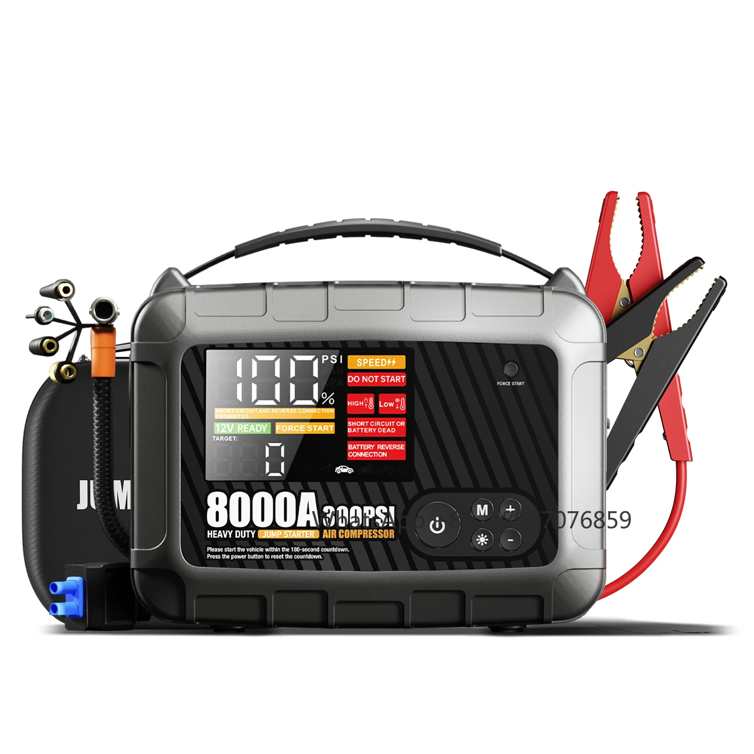 28000mAh Portable Jump Starter For Truck Car With Compressor 300PSI Air Pump Tire Inflator Digital Electric Battery Booster Car
28000mAh Portable Jump Starter For Truck Car With Compressor 300PSI Air Pump Tire Inflator Digital Electric Battery Booster Car