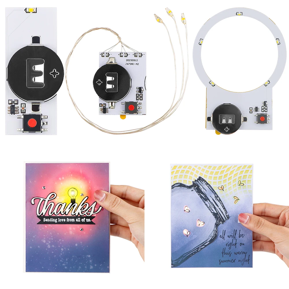 Halo Lights & Easy Lights for Making Light-Up Cards Self-Adhesive Light-Up Units with Warm White LEDs for DIY Scrapbooking Craft
Halo Lights & Easy Lights for Making Light-Up Cards Self-Adhesive Light-Up Units with Warm White LEDs for DIY Scrapbooking Craft