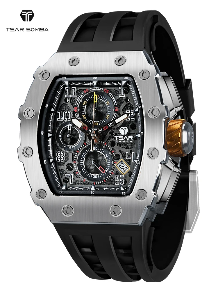 TSAR BOMBA Watch for Men Luxury Brand Tonneau Design Waterproof Clock Stainless Steel Wristwatch Fashion Rectangle Mens Watch
TSAR BOMBA Watch for Men Luxury Brand Tonneau Design Waterproof Clock Stainless Steel Wristwatch Fashion Rectangle Mens Watch