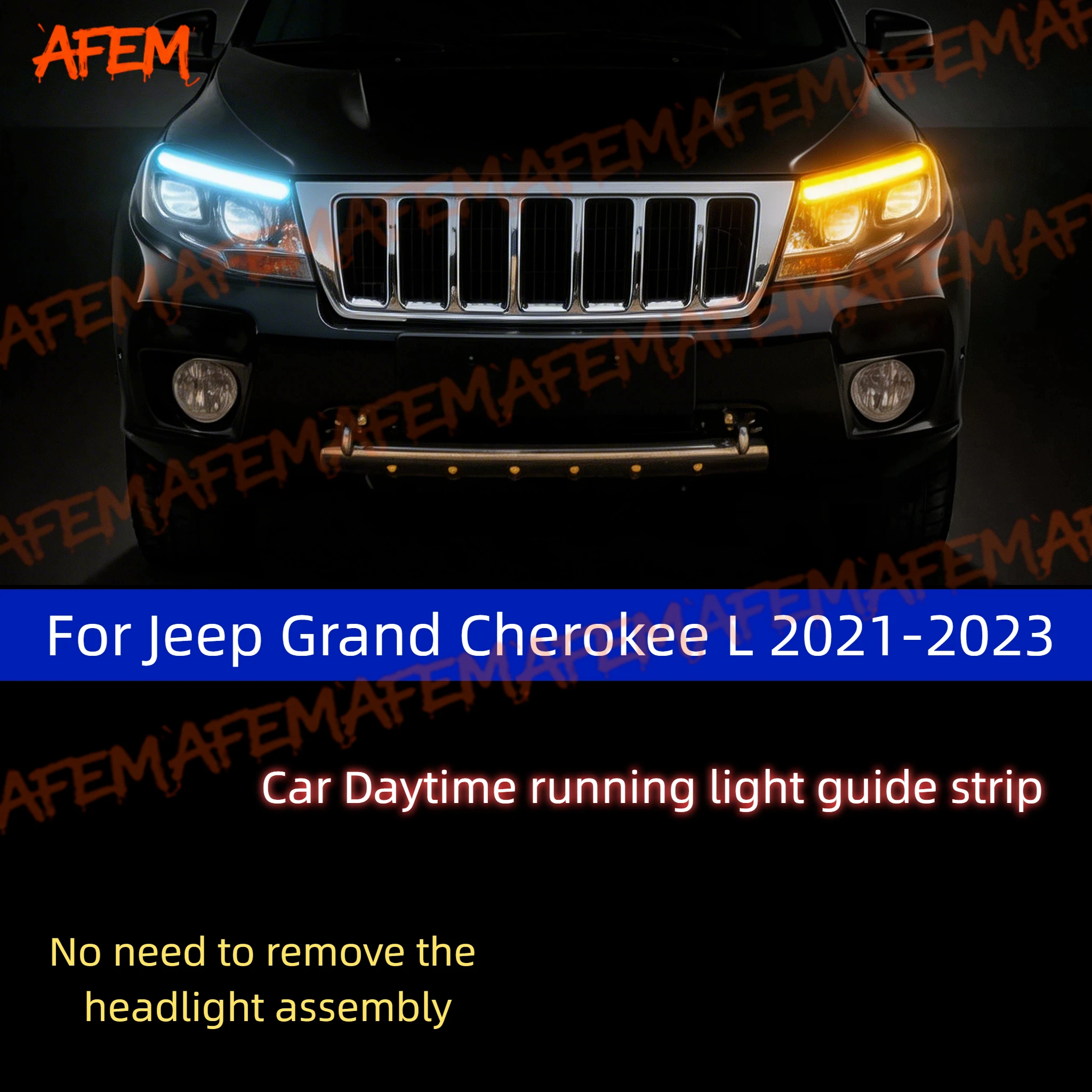 Car DRL Daytime Running Light Start Scan Style Sequential Flowing Turn Signal Light Ultra-Thin For Jeep Grand Cherokee L 21-23
Car DRL Daytime Running Light Start Scan Style Sequential Flowing Turn Signal Light Ultra-Thin For Jeep Grand Cherokee L 21-23