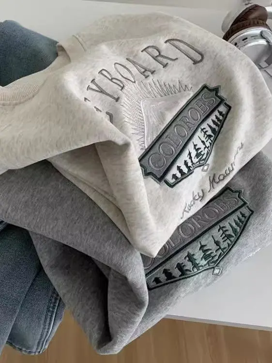 Heavy Embroidery Loose Fit round Neck Hoodie Women's Casual Youthful Korean Style Spring Slimming Versatile Student Top Trendy
Heavy Embroidery Loose Fit round Neck Hoodie Women's Casual Youthful Korean Style Spring Slimming Versatile Student Top Trendy