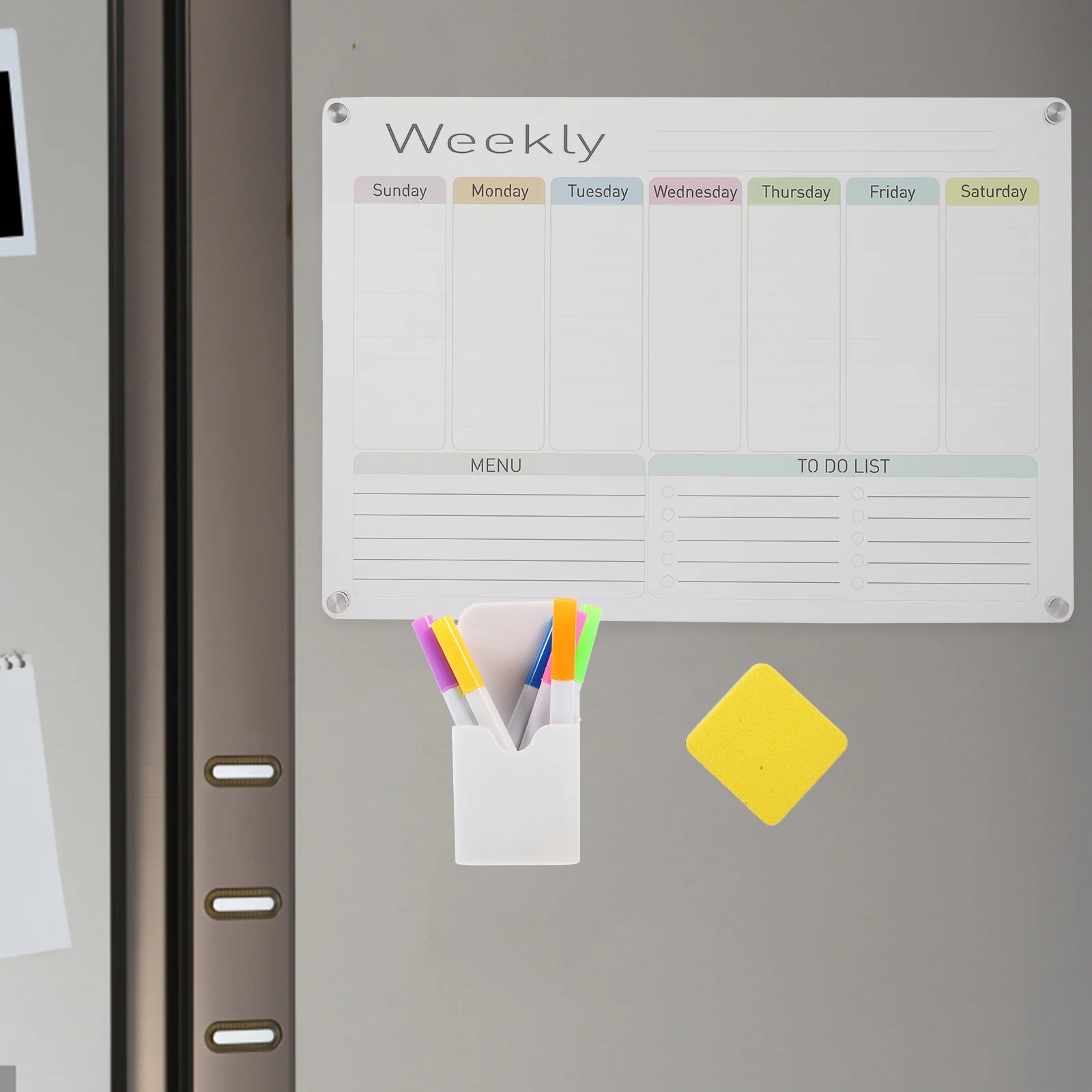 Acrylic Board Magnetic Planner Calendar Whiteboard Fridge Refrigerator Message Board Dry Erase Reusable Kitchen Supplies
Acrylic Board Magnetic Planner Calendar Whiteboard Fridge Refrigerator Message Board Dry Erase Reusable Kitchen Supplies