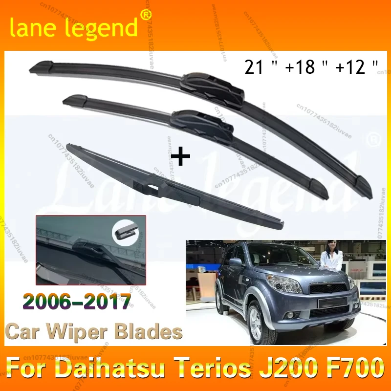 Car Wiper Front & Rear Wiper Blades Set Kit For Daihatsu Terios J200 F700 2006 - 2017 Windshield Windscreen Window 21"18"12"
Car Wiper Front & Rear Wiper Blades Set Kit For Daihatsu Terios J200 F700 2006 - 2017 Windshield Windscreen Window 21"18"12"