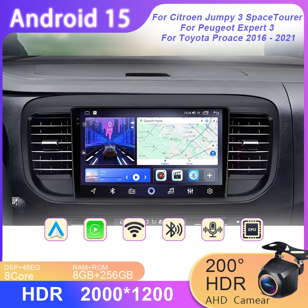 Android 15 Car Video For Citroen Jumpy 3 SpaceTourer For Peugeot Expert 3 For Toyota Proace 2016 - 2021 Android GPS Navigation
Android 15 Car Video For Citroen Jumpy 3 SpaceTourer For Peugeot Expert 3 For Toyota Proace 2016 - 2021 Android GPS Navigation