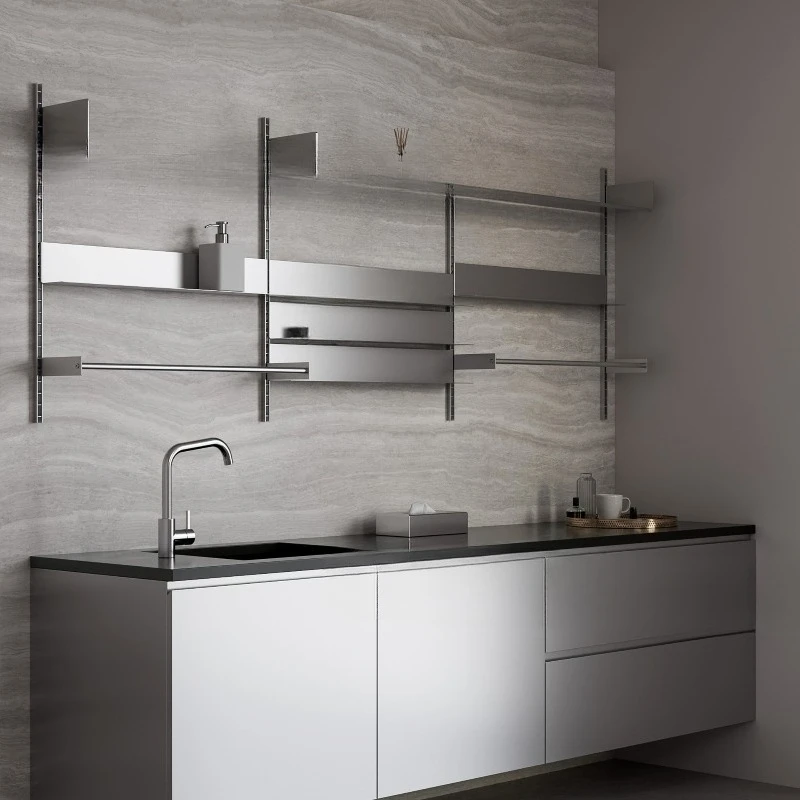 Stainless steel rack Hole plate Storage rack Multi-layer track Stainless steel wall rack
Stainless steel rack Hole plate Storage rack Multi-layer track Stainless steel wall rack