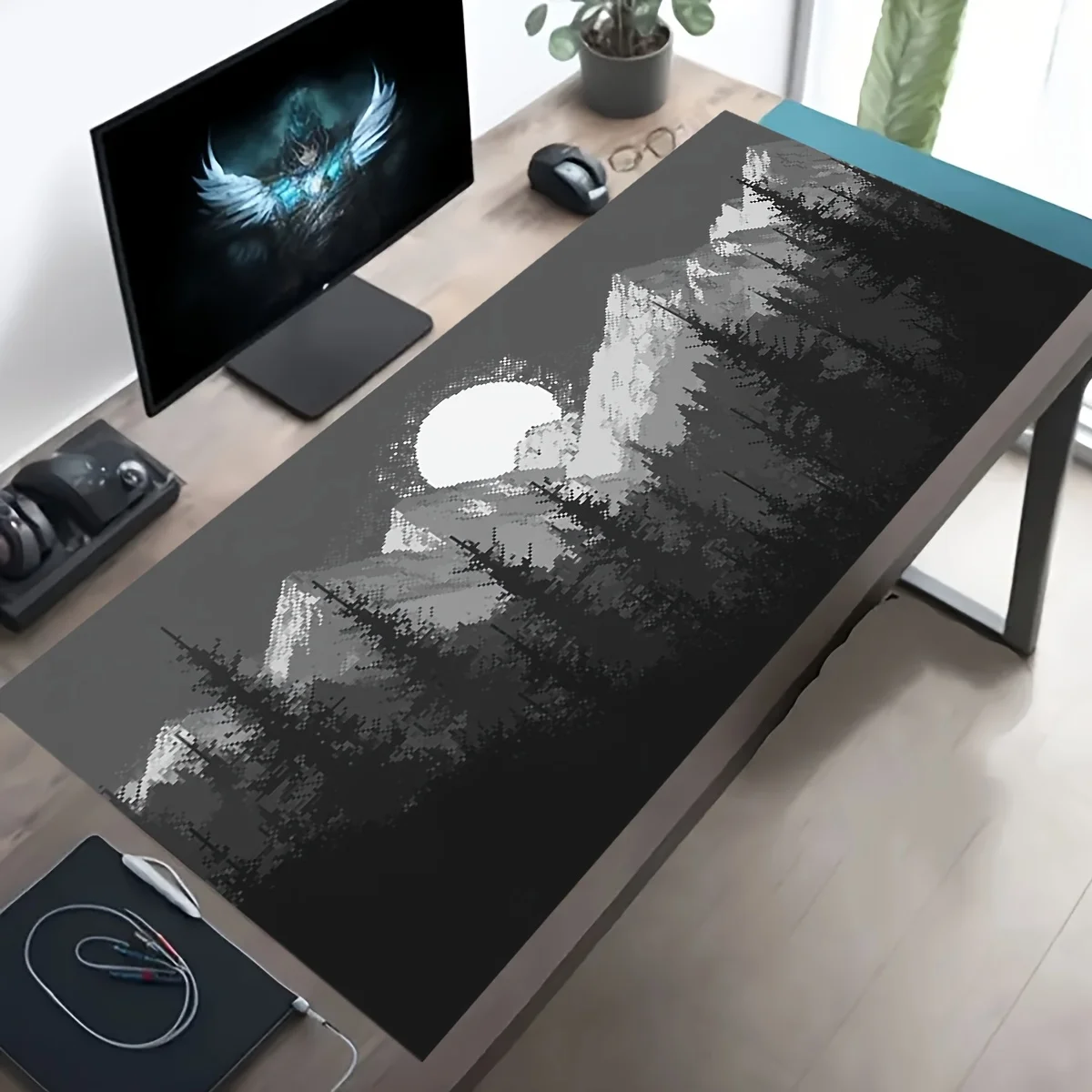 Pixel Mountain View Oversized Anti-Slip Rubber Mouse Pad Office Desk Accessories Precision Sewn for Laptops and Keyboards 
Pixel Mountain View Oversized Anti-Slip Rubber Mouse Pad Office Desk Accessories Precision Sewn for Laptops and Keyboards