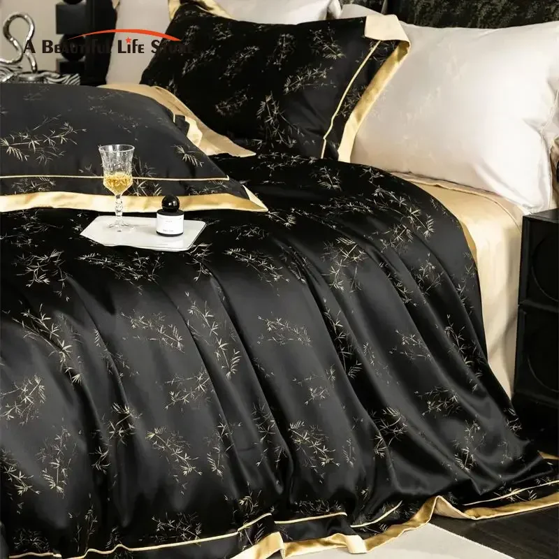 Lyocell Eucalyptus Fiber Soft Silky Skin-friendly Cool Feeling Black/Gold Luxury Bedding Set Duvet Cover Bed Sheet Pillowcases
Lyocell Eucalyptus Fiber Soft Silky Skin-friendly Cool Feeling Black/Gold Luxury Bedding Set Duvet Cover Bed Sheet Pillowcases