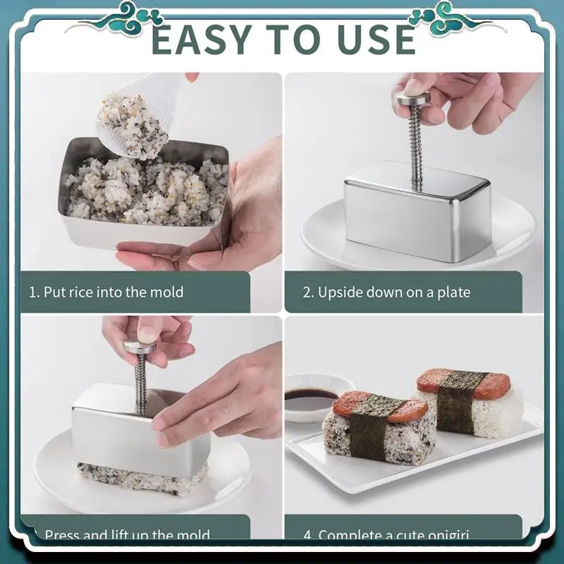 Premium 3Pack Onigiri Mold Stainless Steel, Musubi Mold Rice Mold Kit, Maker Press, Classic Triangle Rice Ball Maker Sushi Mold
Premium 3Pack Onigiri Mold Stainless Steel, Musubi Mold Rice Mold Kit, Maker Press, Classic Triangle Rice Ball Maker Sushi Mold