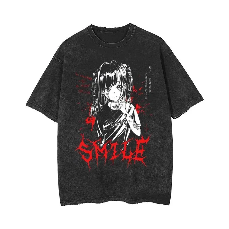 Anime Men's T Shirts Gothic Printed T-Shirt Hip Hop Streetwear Punk Summer Vintage Washed Oversized Tops Men Clothing Summer Tee
Anime Men's T Shirts Gothic Printed T-Shirt Hip Hop Streetwear Punk Summer Vintage Washed Oversized Tops Men Clothing Summer Tee