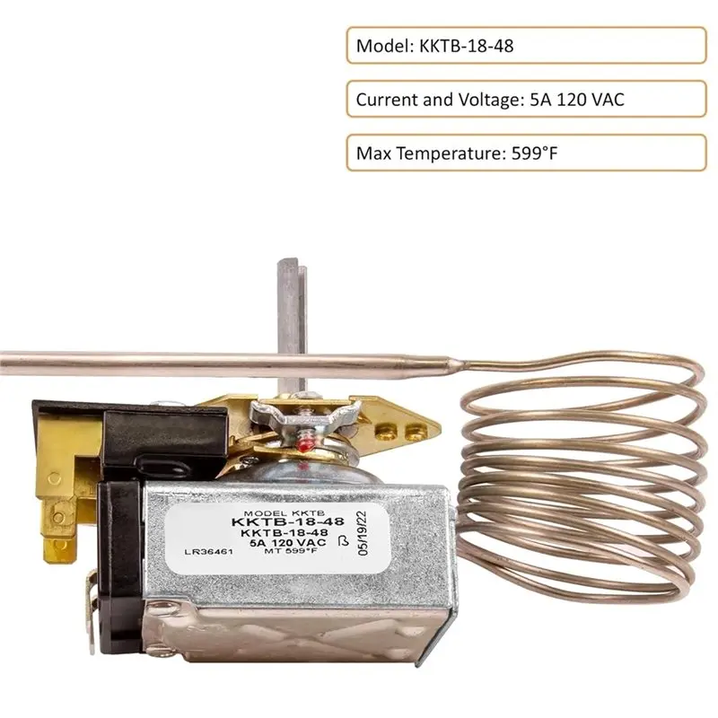 【PLAISIR】For Robertshaw Compatible KKTB-18-48 Oven Thermostat-Replacement 5 A 120 VAC, 150-599° F, 48" Capillary Gas Range Contr
【PLAISIR】For Robertshaw Compatible KKTB-18-48 Oven Thermostat-Replacement 5 A 120 VAC, 150-599° F, 48" Capillary Gas Range Contr