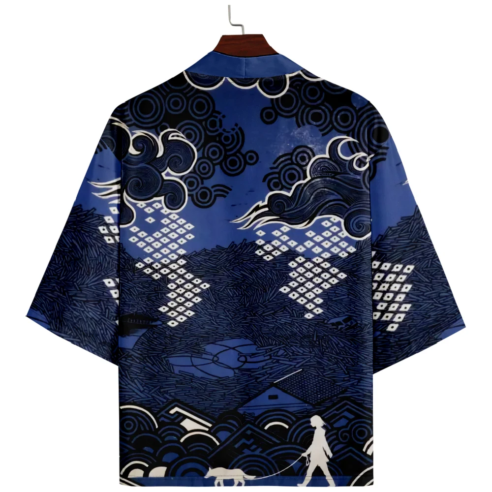 Streetwear Cardigan Clothes Oversized Robe Women Men Traditional Haori Yukata Summer Japanese Blue Print Cosplay Kimono
Streetwear Cardigan Clothes Oversized Robe Women Men Traditional Haori Yukata Summer Japanese Blue Print Cosplay Kimono