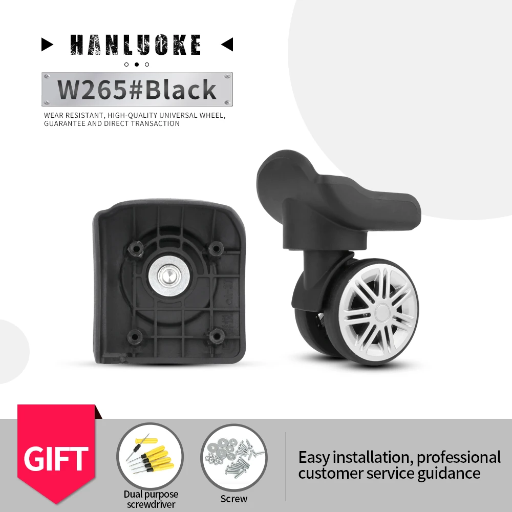HANLUOKE W265 Replacement Luggage Wheels For Suitcases Repair Caster Luggage Parts Trolley Rubber Black Wheel
HANLUOKE W265 Replacement Luggage Wheels For Suitcases Repair Caster Luggage Parts Trolley Rubber Black Wheel