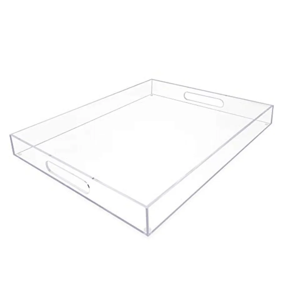 Clear Acrylic Serving Tray 16x20 with Cutout Handles Spill-Proof Stackable Organizer Space-Saver Food and Drinks Server Indoors
Clear Acrylic Serving Tray 16x20 with Cutout Handles Spill-Proof Stackable Organizer Space-Saver Food and Drinks Server Indoors