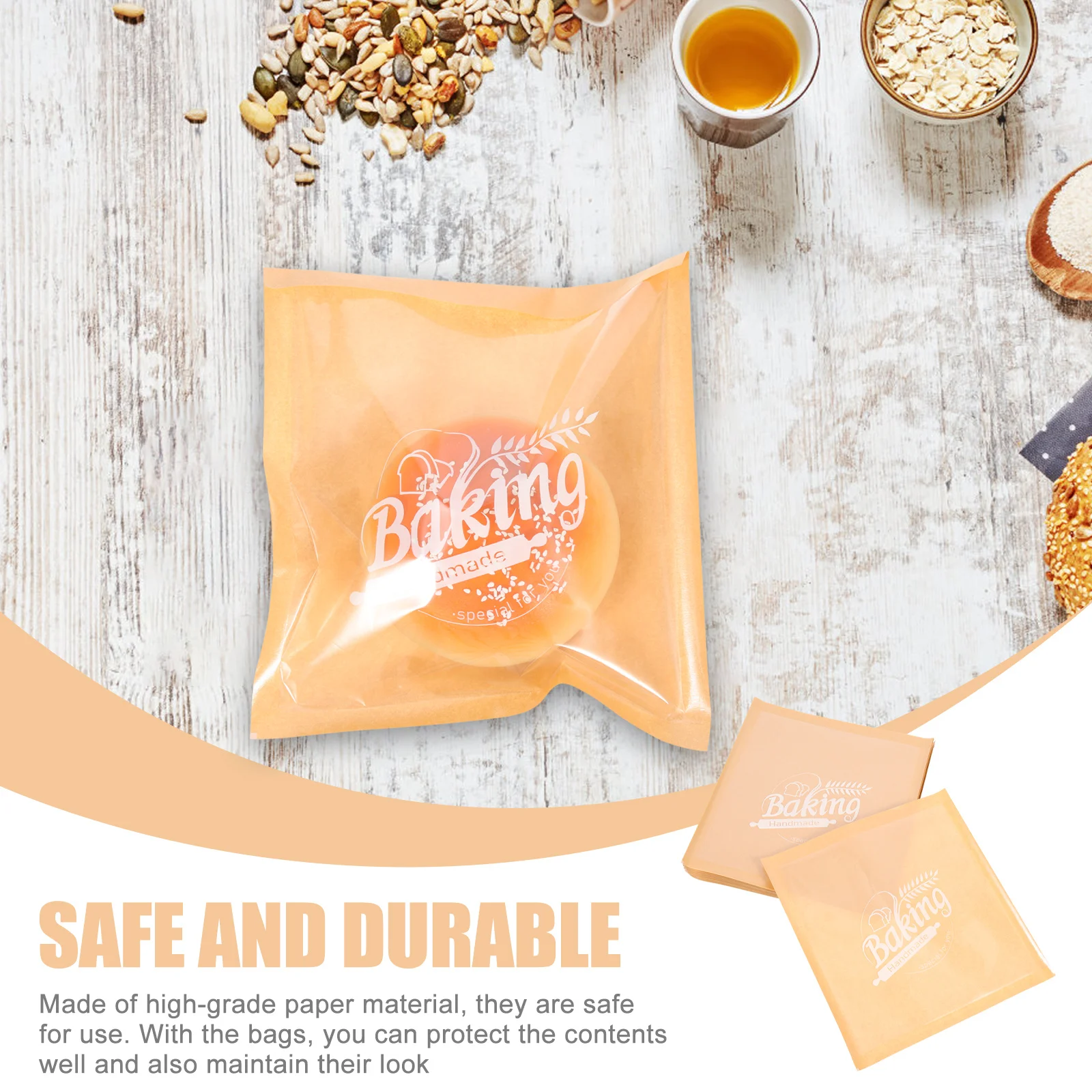100Pcs Bread Bags Paper Unbleached Multi-Function Oil-Resistant Food Wrapping Bags for Bakery Cookies Sandwich Snacks
100Pcs Bread Bags Paper Unbleached Multi-Function Oil-Resistant Food Wrapping Bags for Bakery Cookies Sandwich Snacks
