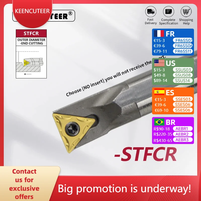 HSS H08K-STFCR H08K-STFCR H12M-STFCR H16Q-STFCR High speed steel turning tool -STFCR Cutter Bar CNC Lathe Bar Turning Holder
HSS H08K-STFCR H08K-STFCR H12M-STFCR H16Q-STFCR High speed steel turning tool -STFCR Cutter Bar CNC Lathe Bar Turning Holder