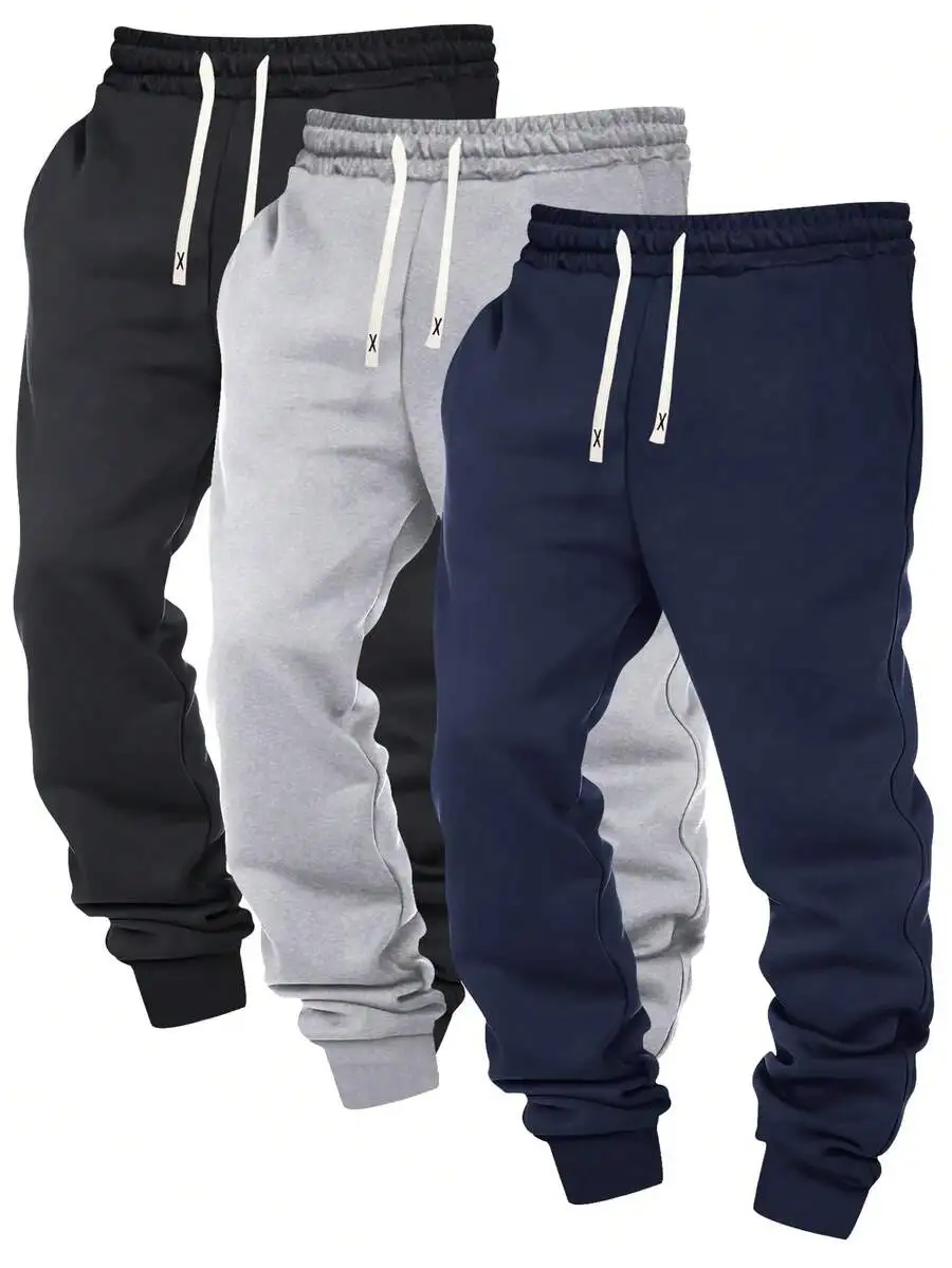 3pcs Men Solid Lightweight Drawstring Waist Sweatpants With Pockets For Travel Camping Outdoor
3pcs Men Solid Lightweight Drawstring Waist Sweatpants With Pockets For Travel Camping Outdoor