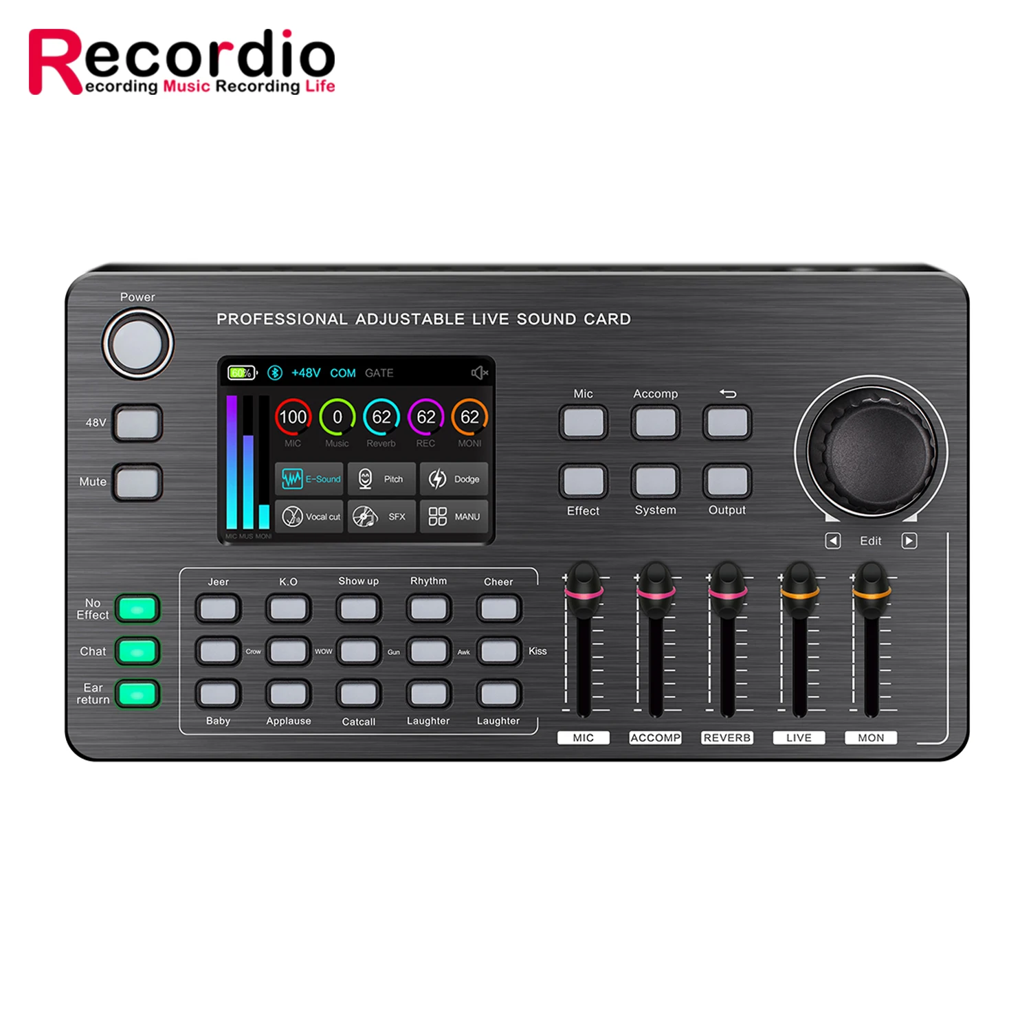 GAX-HK668 High-end live sound card with 48V power supply, touch screen,for recording, karaoke, games
GAX-HK668 High-end live sound card with 48V power supply, touch screen,for recording, karaoke, games