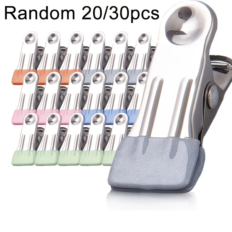 20/30pcs Stainless steel clothes clip is used for laundry, and multi-purpose - used as a bag clip for socks, towels, and snacks
20/30pcs Stainless steel clothes clip is used for laundry, and multi-purpose - used as a bag clip for socks, towels, and snacks