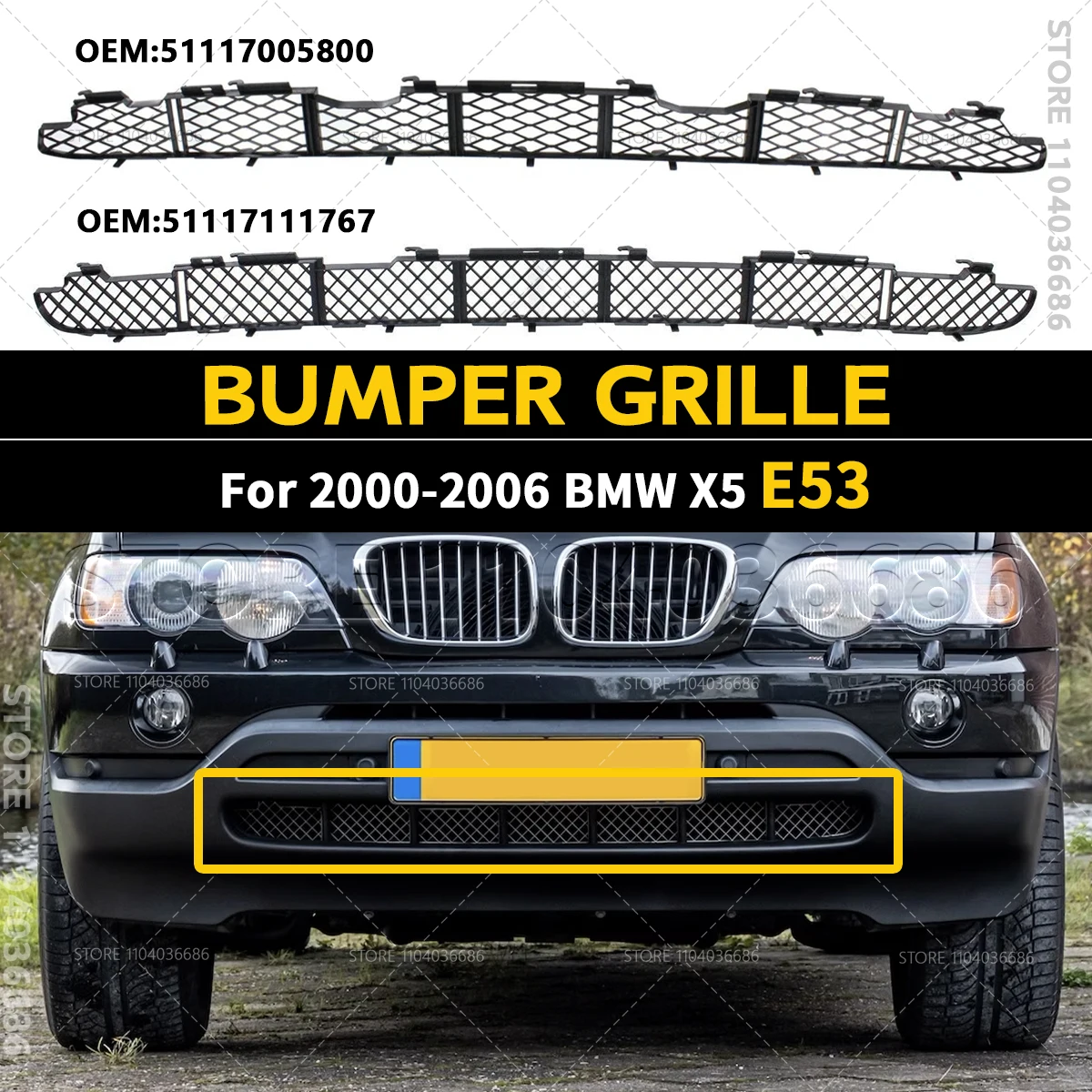 Для 2000-2006 E53 BMW X5 3.0i 4.4i 4.6is решетка нижнего переднего бампера сетка 51117005800 51117111767
Для 2000-2006 E53 BMW X5 3.0i 4.4i 4.6is решетка нижнего переднего бампера сетка 51117005800 51117111767