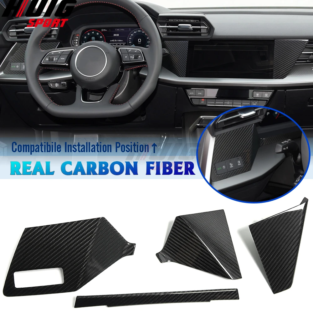 4Pcs Real Carbon Fiber Interior Dashboard Center Console Panel Cover Trim For Audi RS3 S3 A3 8Y 2020-2022 Car Styling Decoration
4Pcs Real Carbon Fiber Interior Dashboard Center Console Panel Cover Trim For Audi RS3 S3 A3 8Y 2020-2022 Car Styling Decoration