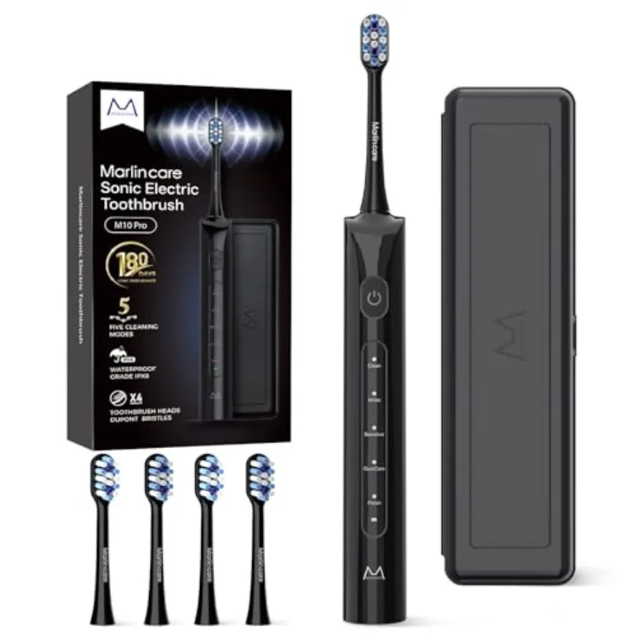 Electric Toothbrush for Adults 180 Days Battery Life Rechargeable Sonic Toothbrush with 4 Brush Heads Smart Timer 55000VPM for
Electric Toothbrush for Adults 180 Days Battery Life Rechargeable Sonic Toothbrush with 4 Brush Heads Smart Timer 55000VPM for