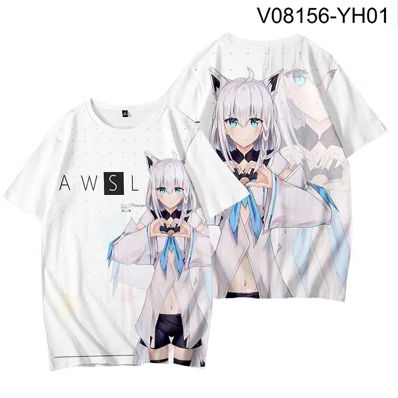 VTuber Shirakami Fubuki 3D Printing T-shirt Summer Fashion Round Neck Short Sleeve Popular Streetwear Plus Size
VTuber Shirakami Fubuki 3D Printing T-shirt Summer Fashion Round Neck Short Sleeve Popular Streetwear Plus Size