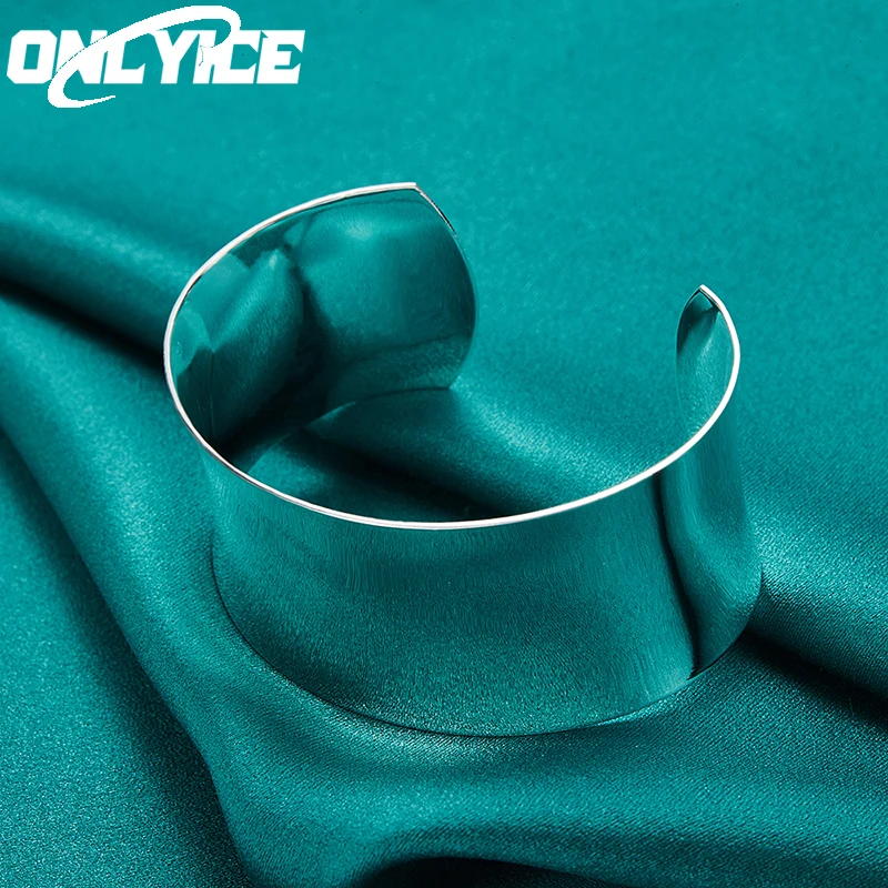 925 Sterling Silver Pretty Smooth Big Wide Bangles Bracelets For Women Fashion Party Engagement Wedding Jewelry Adjustable Size
925 Sterling Silver Pretty Smooth Big Wide Bangles Bracelets For Women Fashion Party Engagement Wedding Jewelry Adjustable Size