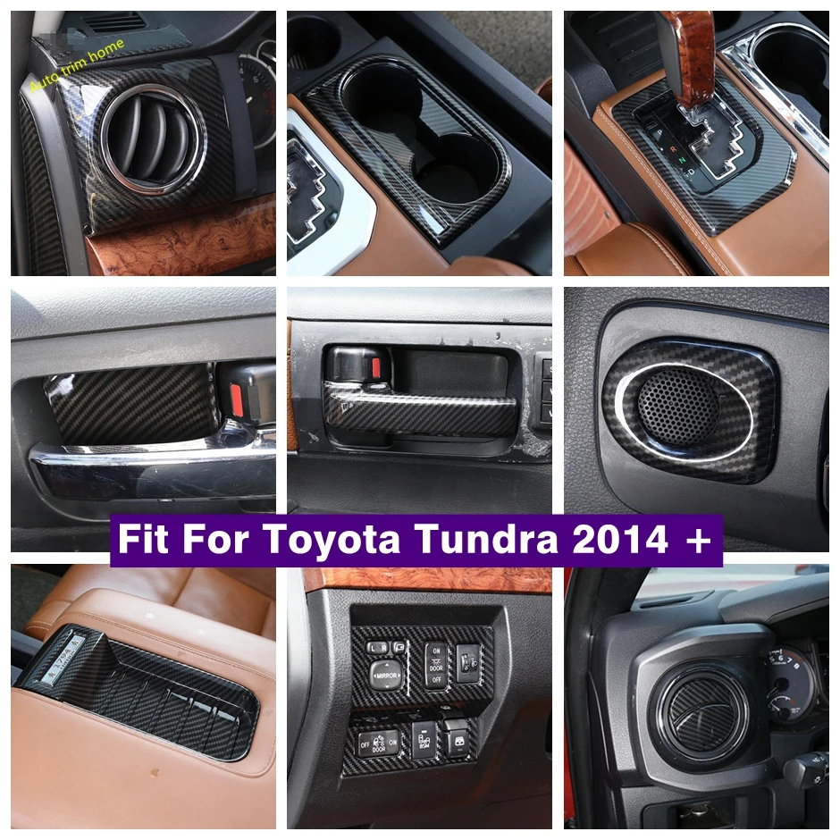 Air AC Vent / Armrest Box / Water Cup Holder / Gear Panel Cover Trim For Toyota Tundra 2014 - 2021 Carbon Fiber Look Accessories
Air AC Vent / Armrest Box / Water Cup Holder / Gear Panel Cover Trim For Toyota Tundra 2014 - 2021 Carbon Fiber Look Accessories