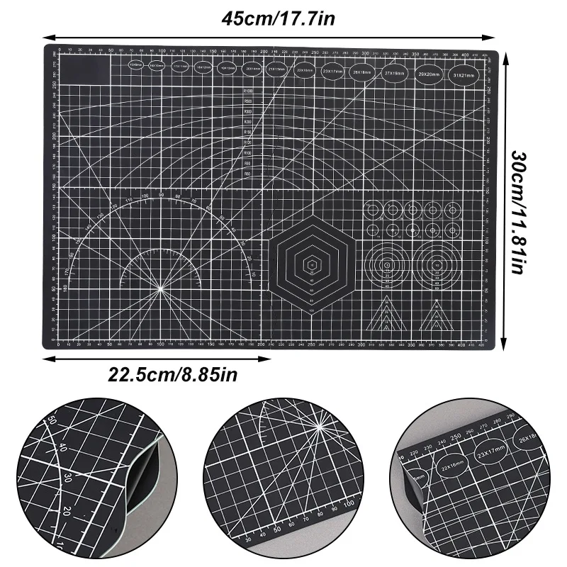 Foldable Cutting Mat 45cmx30cmx3mm Durable Non-slip PVC Board Folding Self Healing Mat for Cutting Quilting Sewing Scrapbooking
Foldable Cutting Mat 45cmx30cmx3mm Durable Non-slip PVC Board Folding Self Healing Mat for Cutting Quilting Sewing Scrapbooking