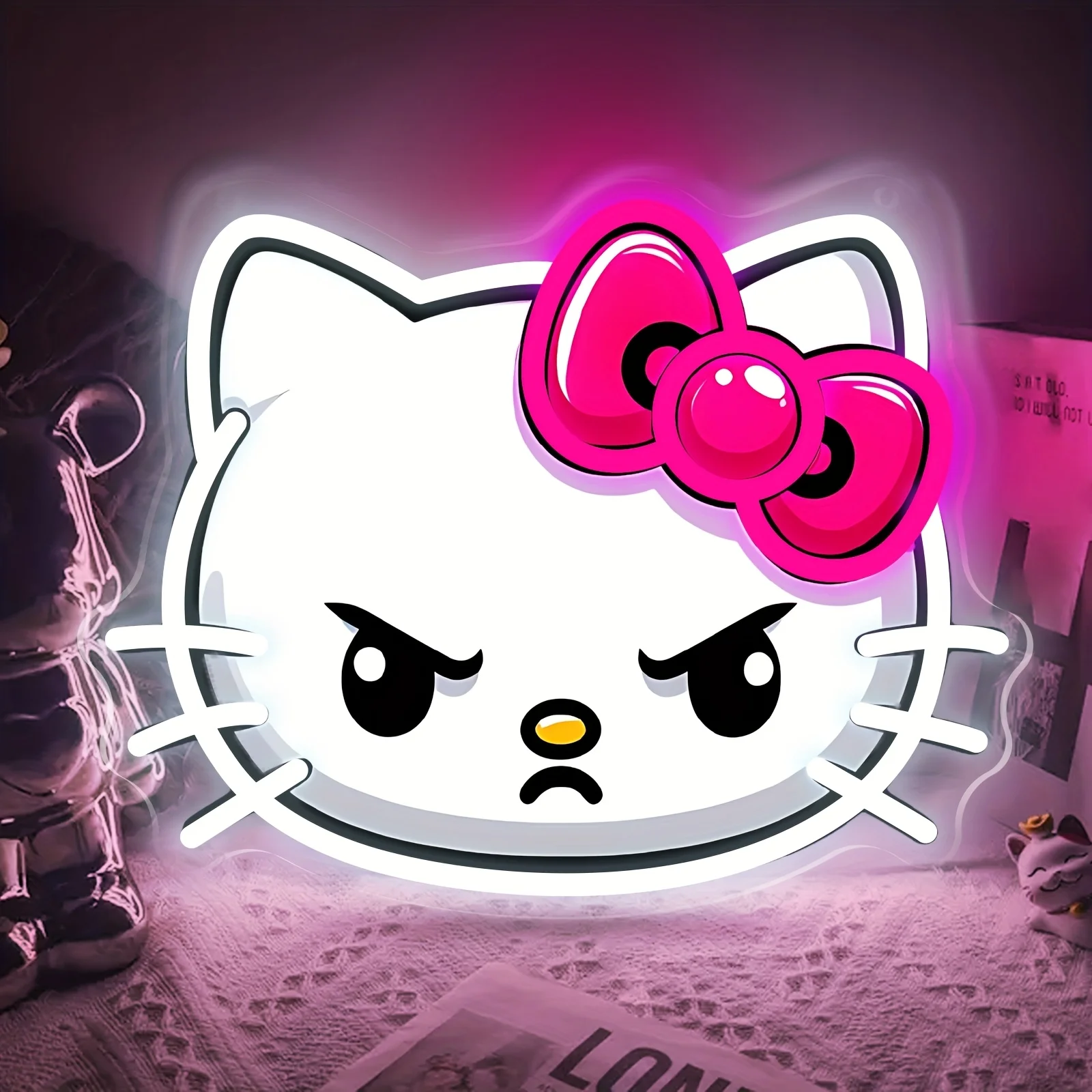 Hello Kitty Cartoon LED Neon Sign Funny Face Pink Bow for Bedroom Kids Room Home Decor Wall Art Gift Unique Birthday Lighting
Hello Kitty Cartoon LED Neon Sign Funny Face Pink Bow for Bedroom Kids Room Home Decor Wall Art Gift Unique Birthday Lighting