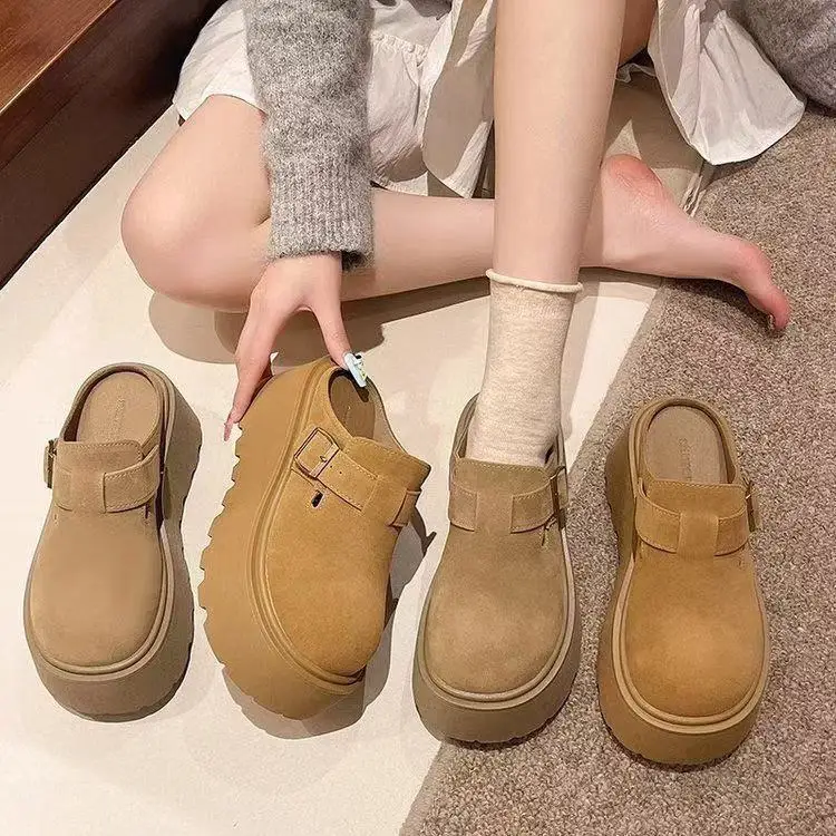 Women's Platform Slip-On Shoes Thick Bottom Flat Sandals Open-Toe Half Slippers Trendy Outdoor Wear No-Heel Single Shoes
Women's Platform Slip-On Shoes Thick Bottom Flat Sandals Open-Toe Half Slippers Trendy Outdoor Wear No-Heel Single Shoes