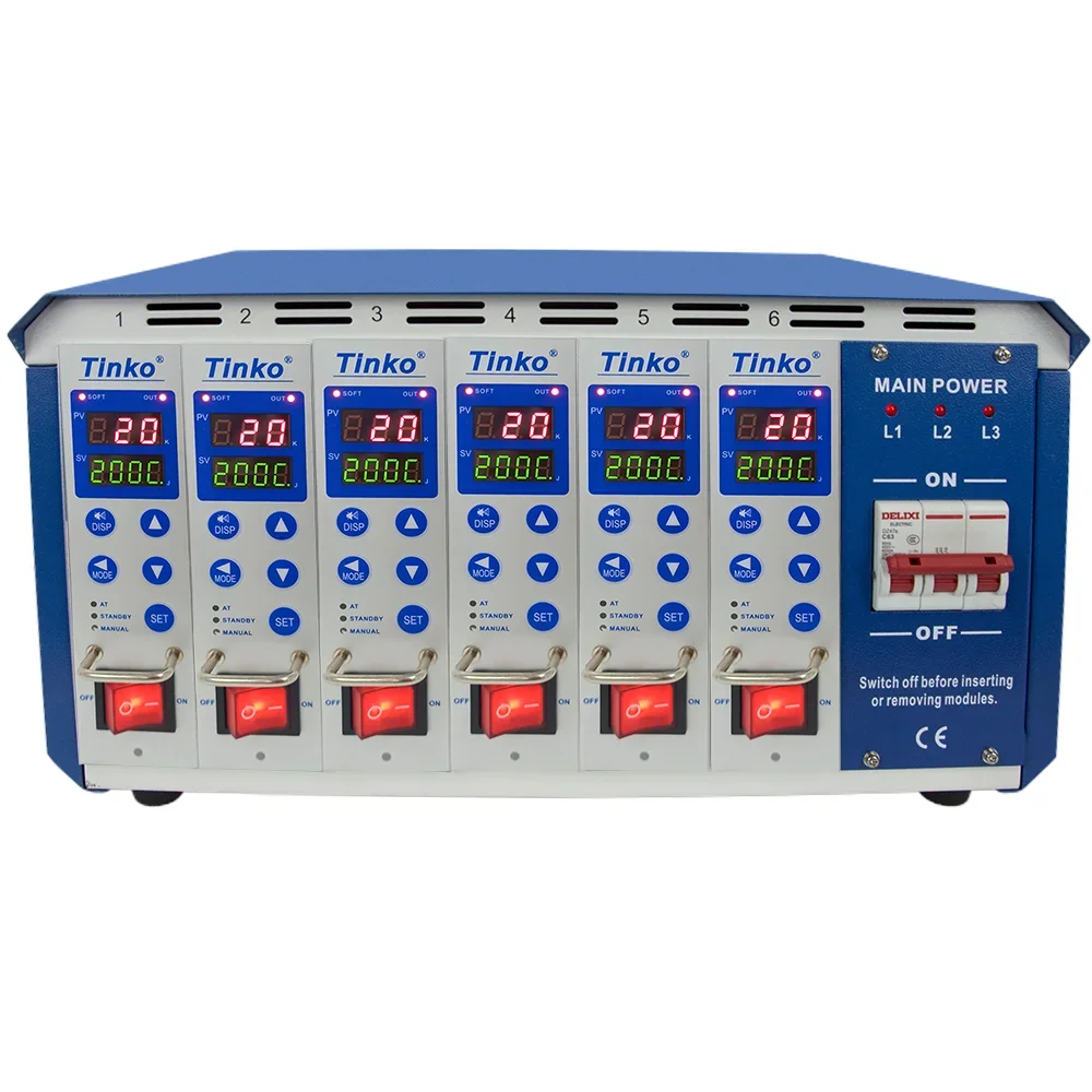 6 Zone Tinko Hot Runner Temperature Controller For Plastic System PID auto-tuning Control