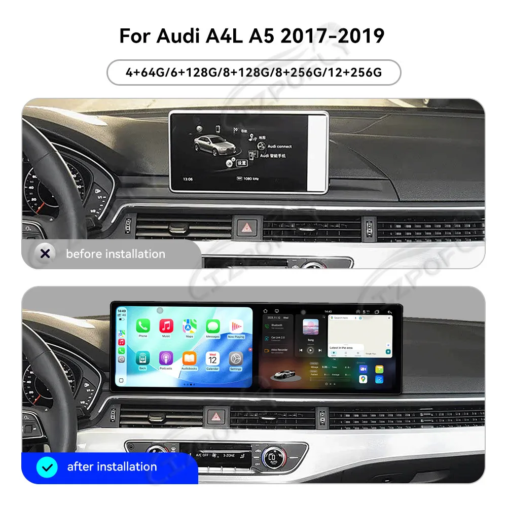 Dual 9.1 Inch Screen Car Radio For Audi A4L/A5 2017-2019 CarPlay Android Multimedia Video Player Car GPS Navigation Stereo WIFI
Dual 9.1 Inch Screen Car Radio For Audi A4L/A5 2017-2019 CarPlay Android Multimedia Video Player Car GPS Navigation Stereo WIFI