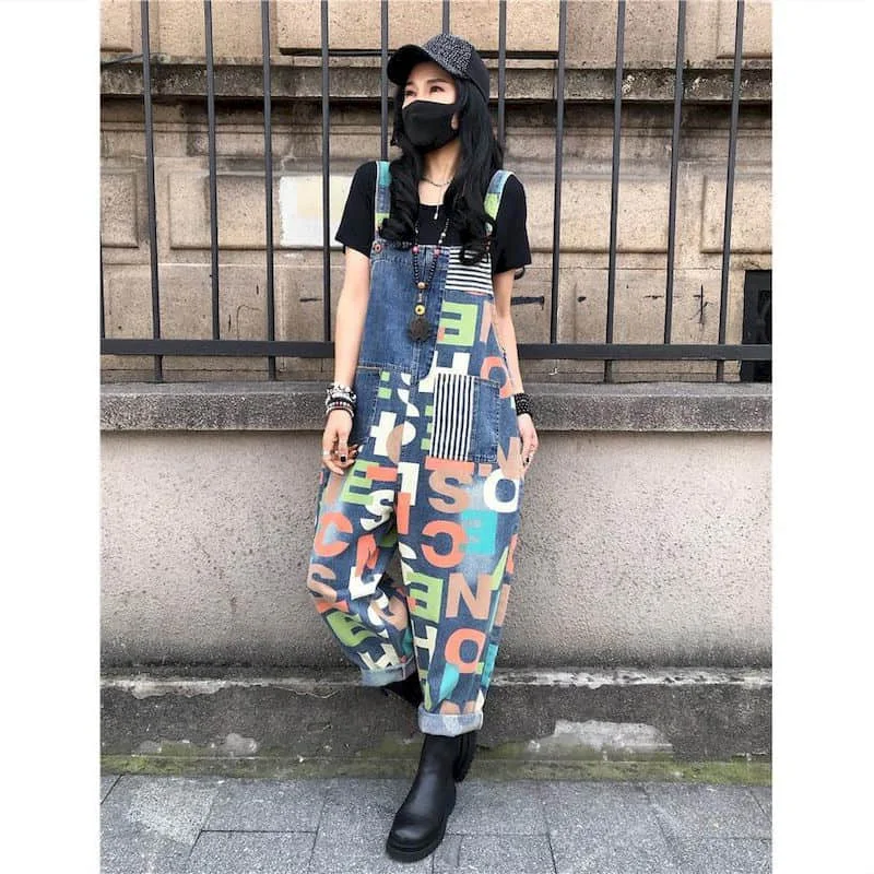 Denim Jumpsuits Women Letter Printed Design Harem Pants Casual Jeans One Piece Outfit Women Playsuits Vintage Overalls for Women
Denim Jumpsuits Women Letter Printed Design Harem Pants Casual Jeans One Piece Outfit Women Playsuits Vintage Overalls for Women