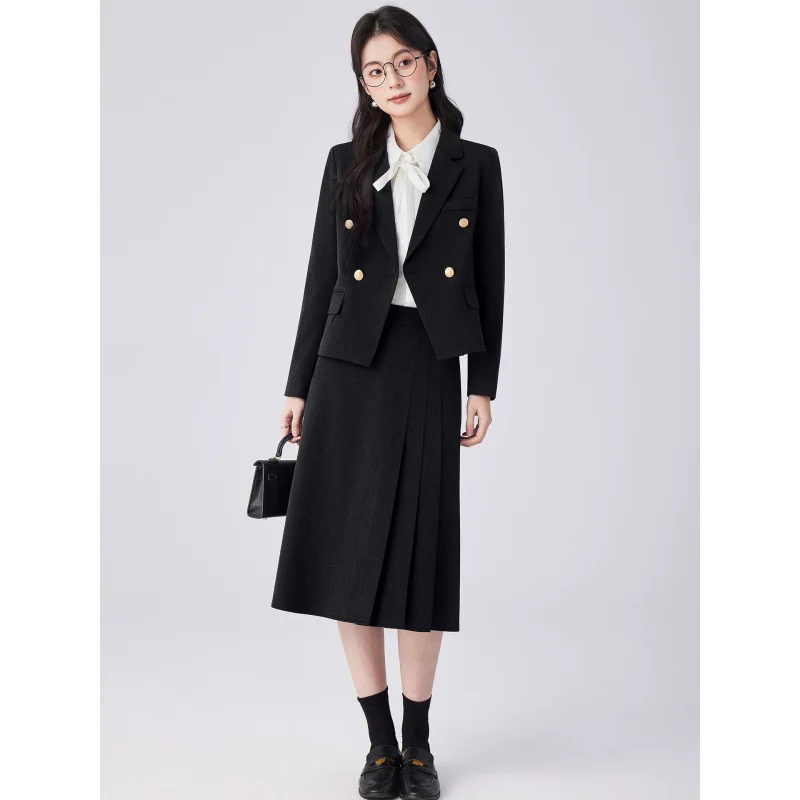 Short blazer suit for petite women2026Spring new college-style business commuter suit skirt
Short blazer suit for petite women2026Spring new college-style business commuter suit skirt