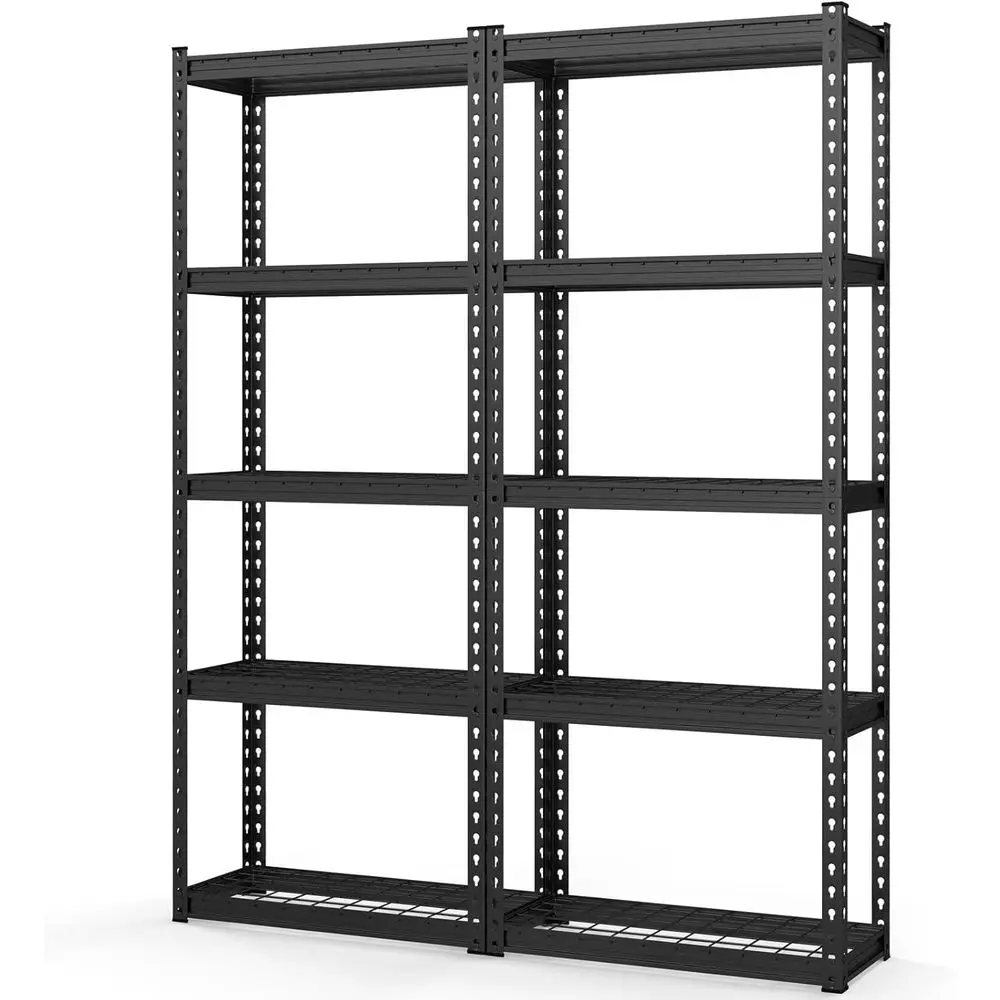 5-Tier Heavy-Duty Metal Storage Shelves, Adjustable Utility Rack for Garage, Kitchen, Pantry, 27.5L x 12W x 66H, 2-Pack, Black
5-Tier Heavy-Duty Metal Storage Shelves, Adjustable Utility Rack for Garage, Kitchen, Pantry, 27.5L x 12W x 66H, 2-Pack, Black
