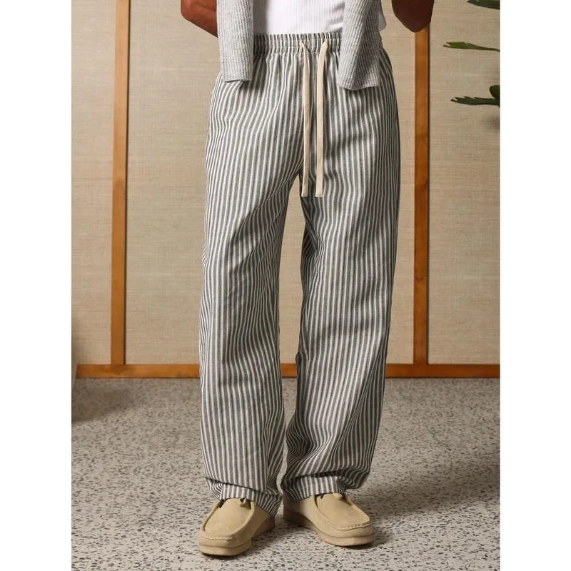 Relaxed Striped Casual Pants Vertical Stripe Women's Spring Season Neutral Waist Other Material Casual Trousers
Relaxed Striped Casual Pants Vertical Stripe Women's Spring Season Neutral Waist Other Material Casual Trousers