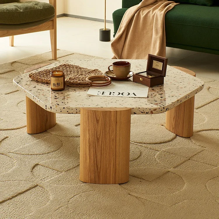 #Modern Hexagonal Terrazzo Coffee Table, Natural Wood Legs Accent Table for Living Room
#Modern Hexagonal Terrazzo Coffee Table, Natural Wood Legs Accent Table for Living Room