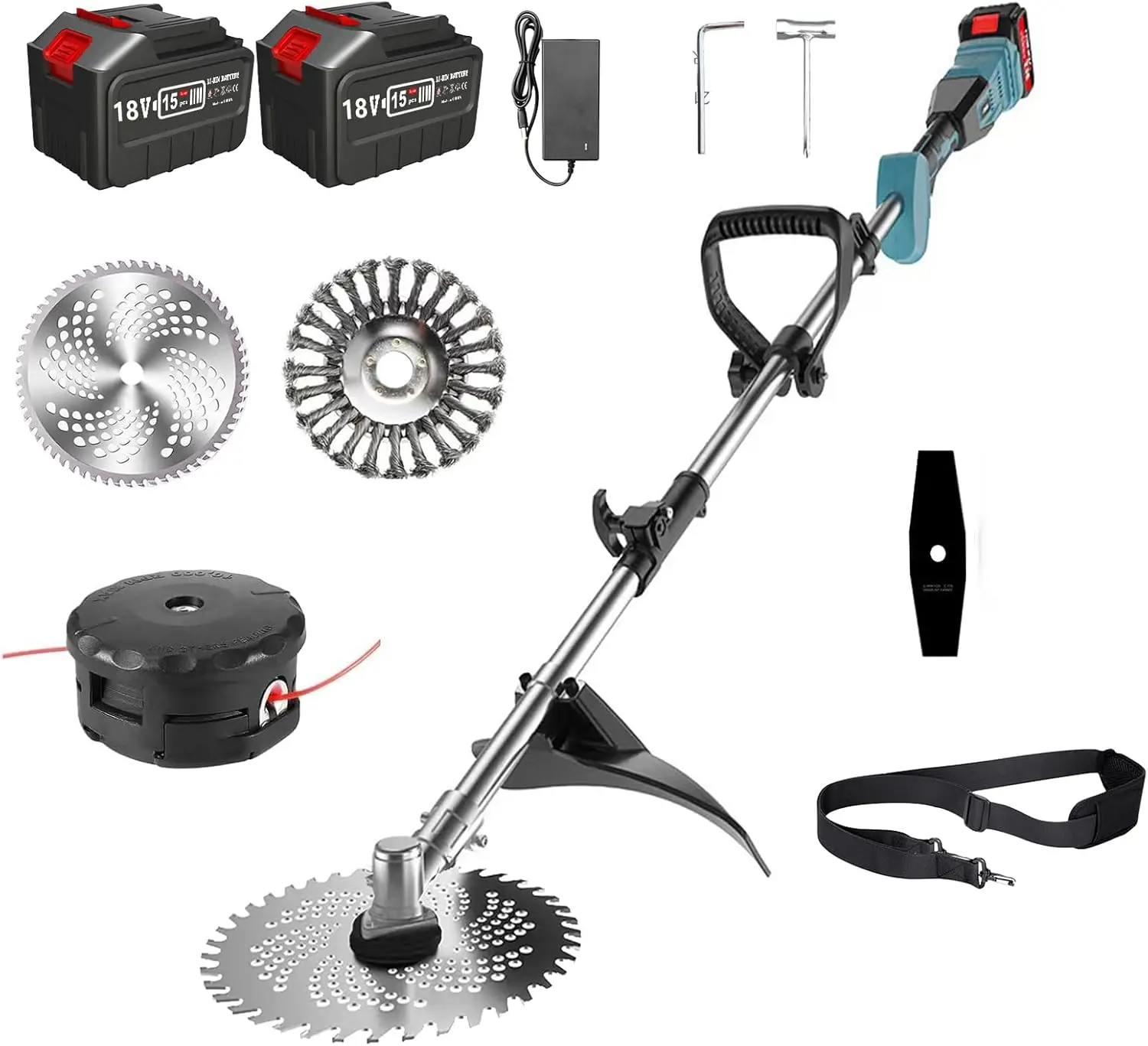 Battery Operated Weed Wacker(2 X 4Ah), 4-in-1 Lightweight Brushless Motor Weed Eater Cordless, Weed Trimmer with Shoulder Strap
Battery Operated Weed Wacker(2 X 4Ah), 4-in-1 Lightweight Brushless Motor Weed Eater Cordless, Weed Trimmer with Shoulder Strap