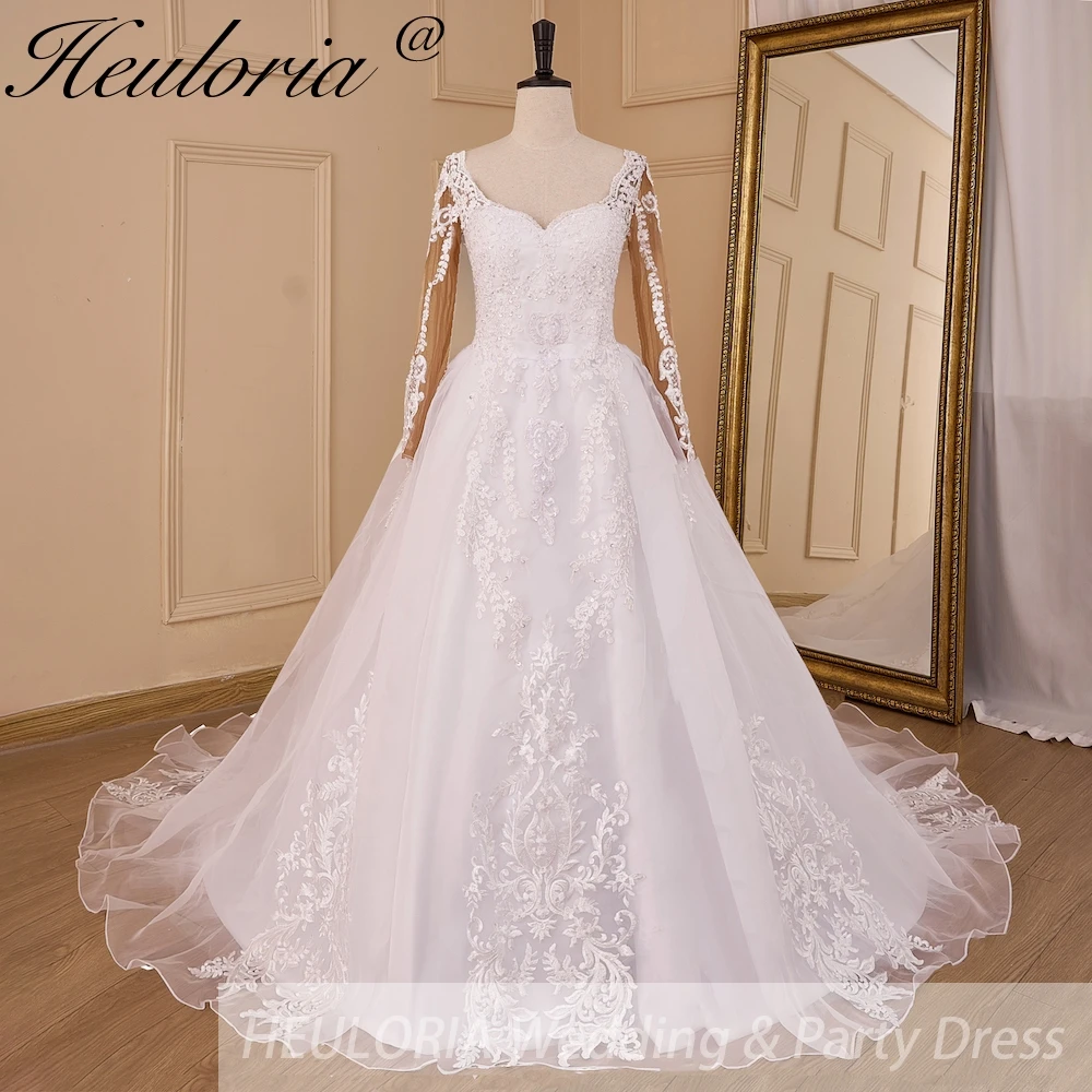 HEULORIA Princess Wedding Dress long sleeve V neck bride dress plus size robe de mariee Lace beading Wedding Bridal Gown
HEULORIA Princess Wedding Dress long sleeve V neck bride dress plus size robe de mariee Lace beading Wedding Bridal Gown