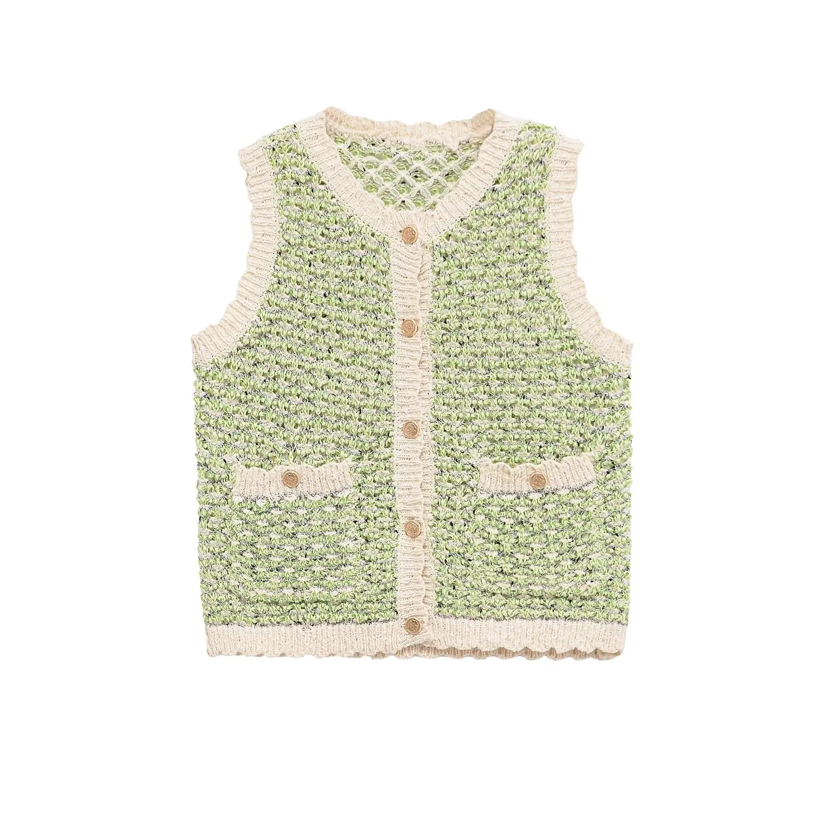 MYST&ZA2025 summer new women's casual fashion simple comfortable texture sleeveless round neck knitted vest vest
MYST&ZA2025 summer new women's casual fashion simple comfortable texture sleeveless round neck knitted vest vest