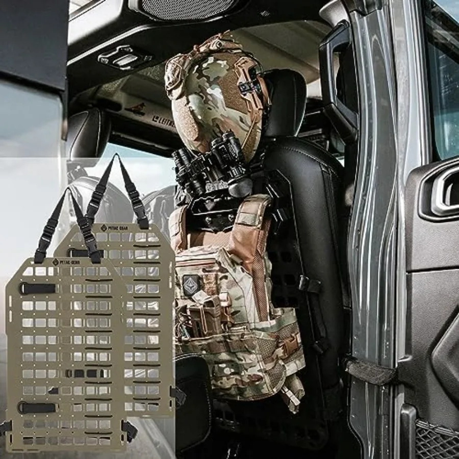 Tactical Car Seat Back Organizer with Rigid Molle Panels for Vehicles in Black Durable Truck Mount Rack Panel for Tactical Gear
Tactical Car Seat Back Organizer with Rigid Molle Panels for Vehicles in Black Durable Truck Mount Rack Panel for Tactical Gear