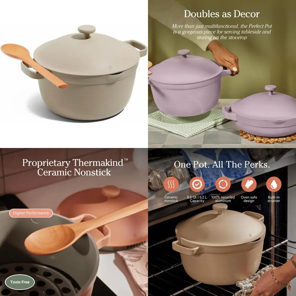 Versatile 5.5 Qt Ceramic Nonstick Saucepan with Lid for Stovetop and Oven Cooking | Ideal for Steaming, Baking, Braising, and Ro
Versatile 5.5 Qt Ceramic Nonstick Saucepan with Lid for Stovetop and Oven Cooking | Ideal for Steaming, Baking, Braising, and Ro